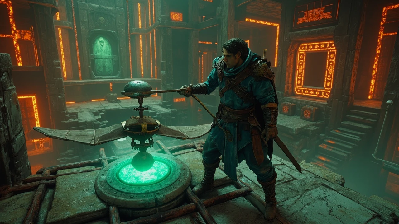 Link solving the orochium shrine ball puzzle in Tears of the Kingdom