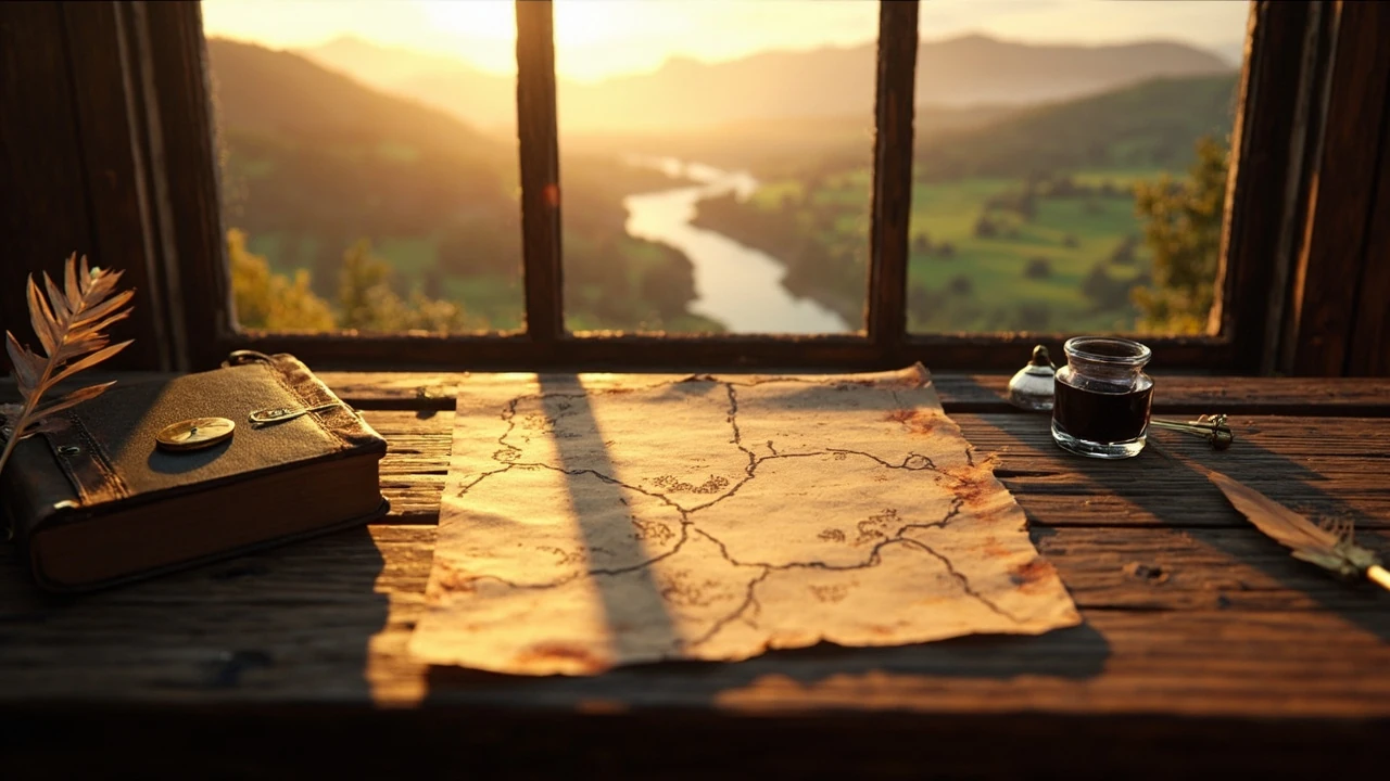 Map and field journal used to follow Rowland's trail in Hogwarts Legacy